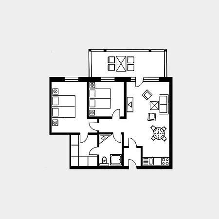 Apartmán Strandvillen - Mit 2 Schlafzimmern Und Balkon Ah-629 Binz